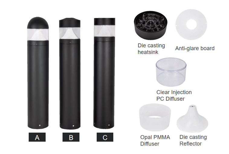 SPE-AC029 cylindrical LED bollard light