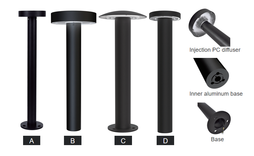 SPE-AC032 cylindrical LED bollard light