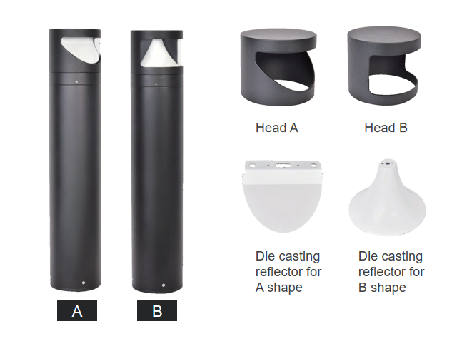 SPE-AC047 cylindrical LED bollard light