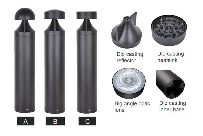 SPE-AC050 cylindrical LED bollard light