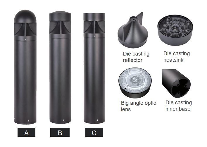 SPE-AC051 cylindrical LED bollard light