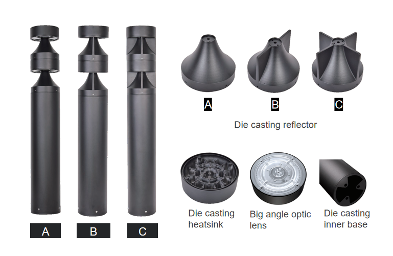 SPE-AC052 cylindrical LED bollard light