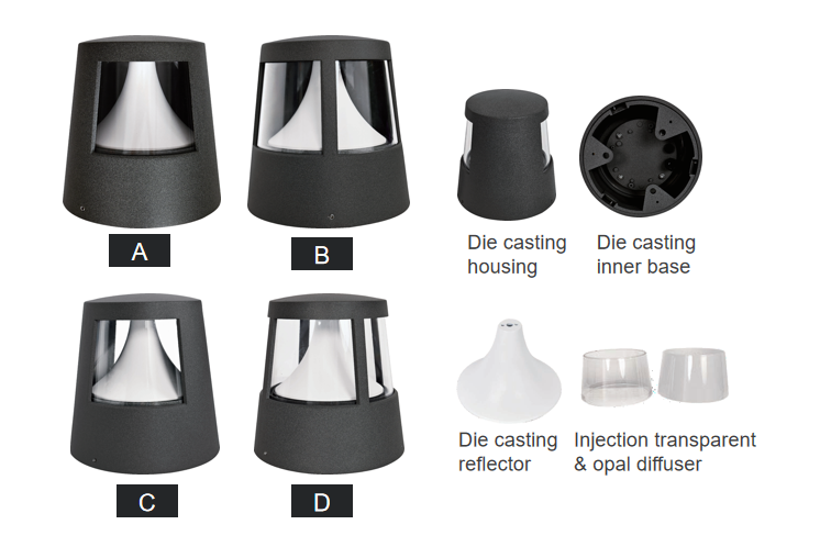 SPE-LH056 low height pathway LED bollard light