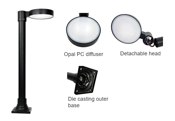 SPE-AC058 cylindrical LED bollard light