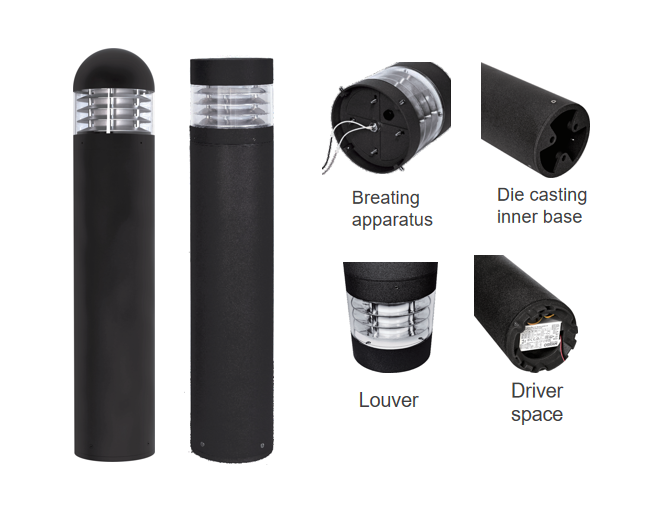 SPE-029L louver and anti-glare LED bollard light