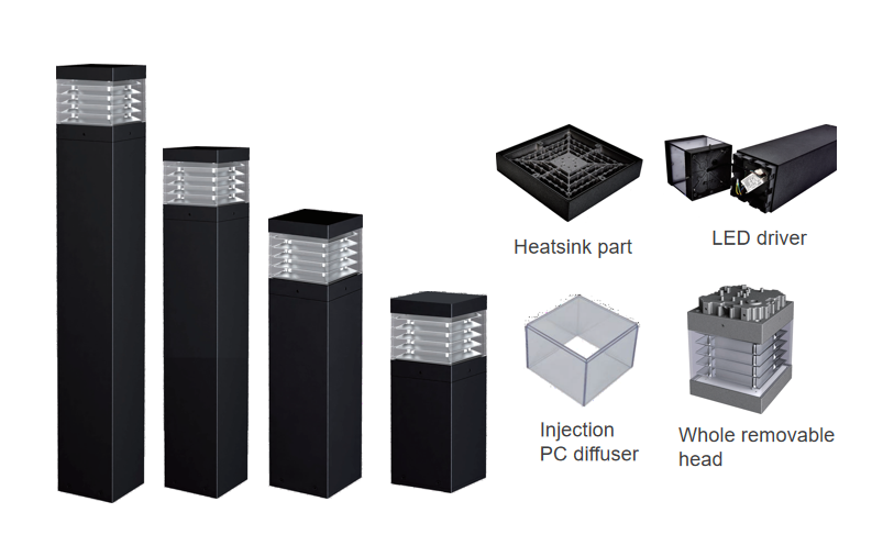 SPE-064L louver and anti-glare LED bollard light