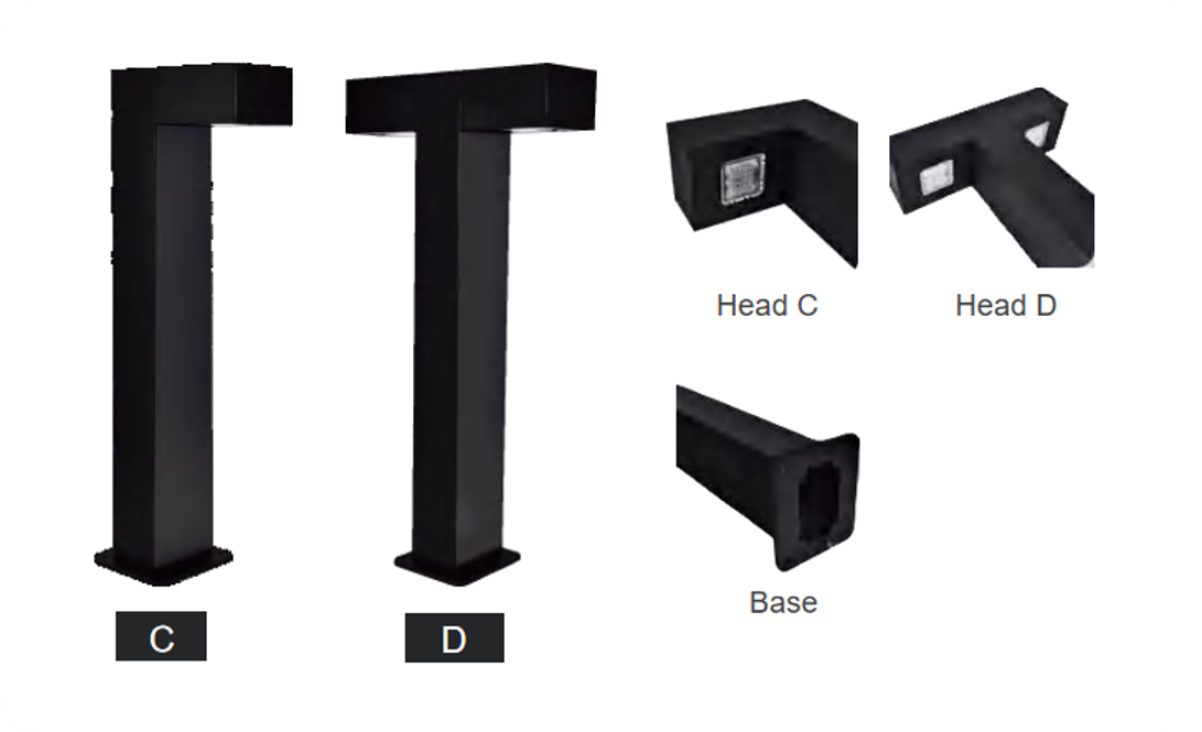 SPE-SQ039 square and rectangular architectural LED bollard light