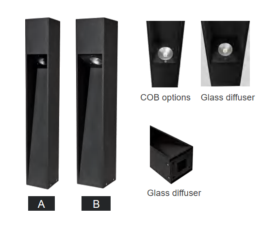 SPE-SQ062 square and rectangular architectural LED bollard light