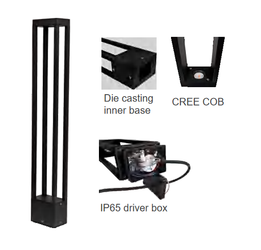 SPE-SQ068 square and rectangular architectural LED bollard light