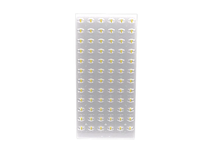 High luminous efficacy optical lens panel for municipal curved LED road light