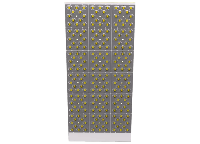 High luminous efficacy optical lens panel for slim die cast LED street light