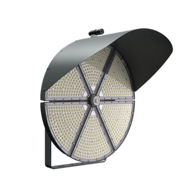High power 1500W round LED stadium and sports lighting fixture with anti-glare visor PE-2098