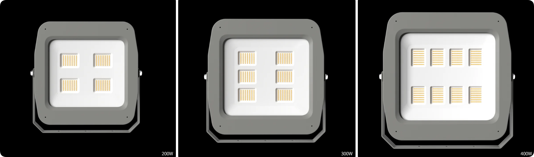Three scalable sizes covering 200W 300W and 400W DOB LED stadium sports light series