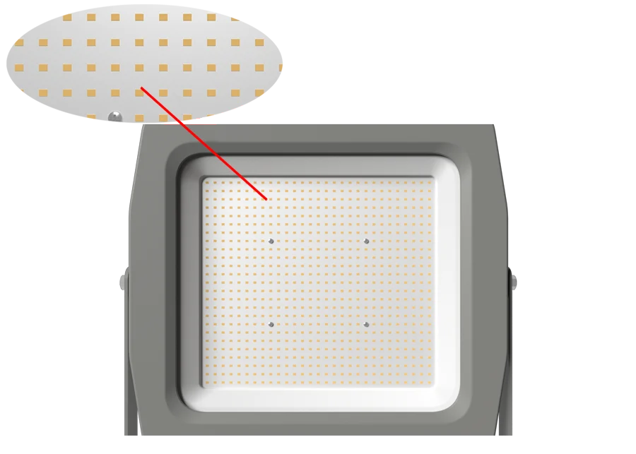 Warm white 3000K SMD LED matrix array delivering high efficiency flood lighting