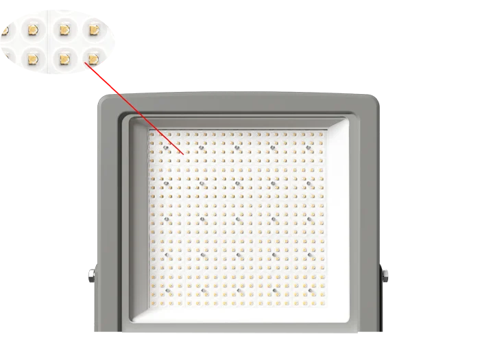 High efficiency 3030 SMD LED matrix array delivering 140 lm per watt for outdoor flood light