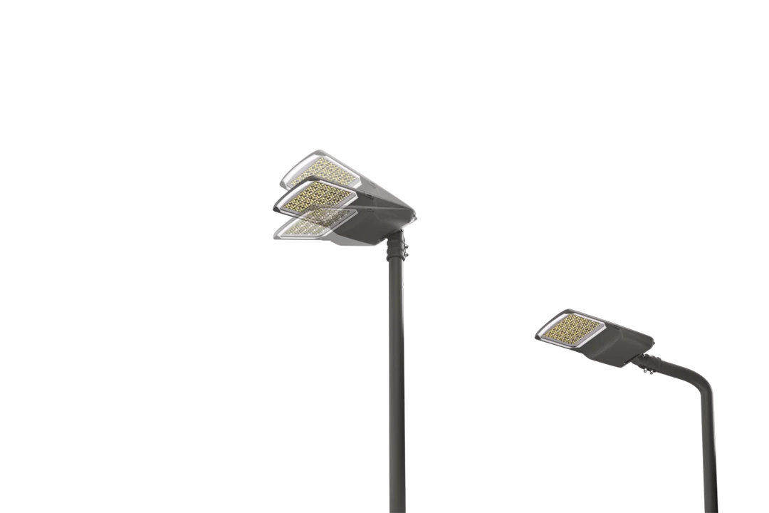 Adjustable pole mount LED roadway luminaire supporting horizontal and vertical installation
