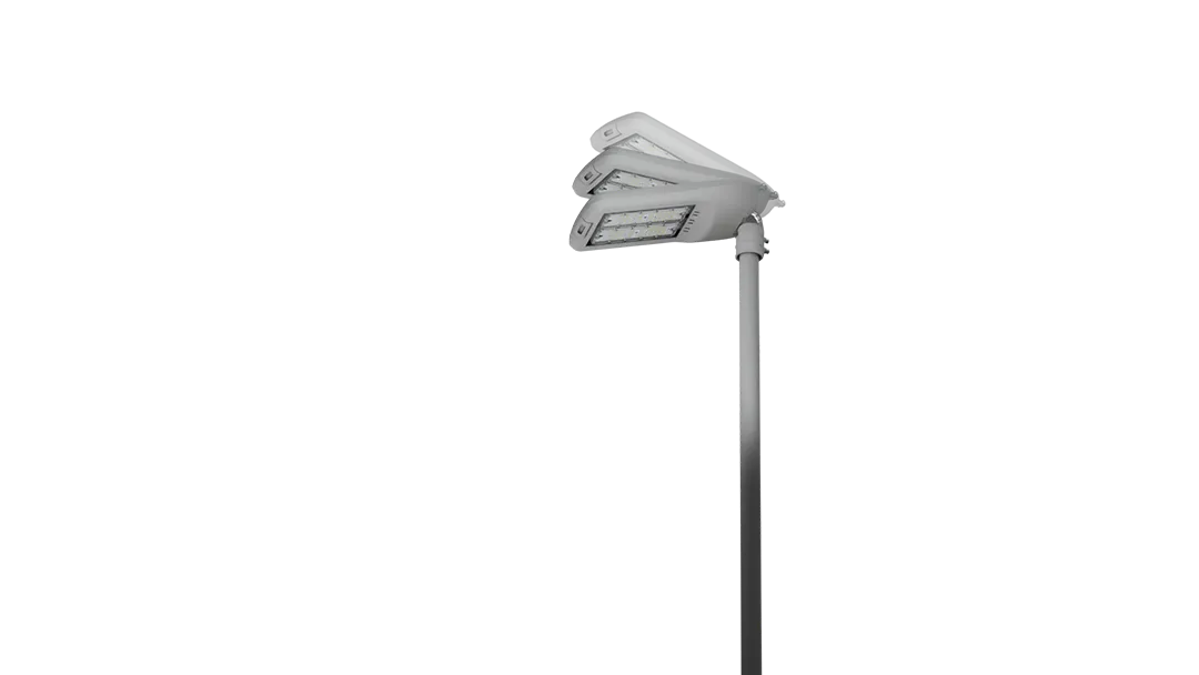 Adjustable spigot supporting plus minus 12 degree angle for modular roadway luminaire