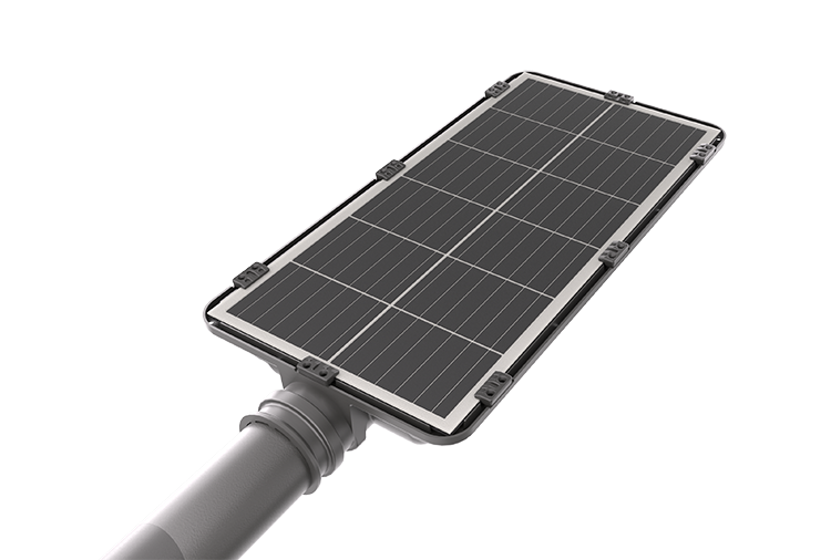 Heavy duty clip fastened monocrystalline silicon solar panel on street light