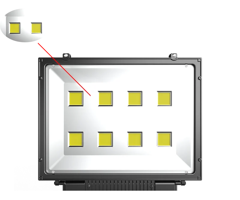 High efficiency multi-core COB LED chip array with reflector for stadium lighting