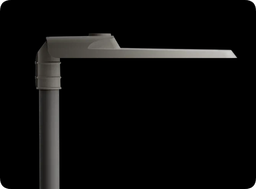 Commercial LED street light with NEMA photocell sensor and aerodynamic heat sink