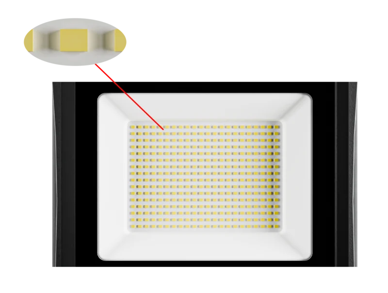 High efficiency SMD LED matrix array with white reflector delivering 120 lm per watt