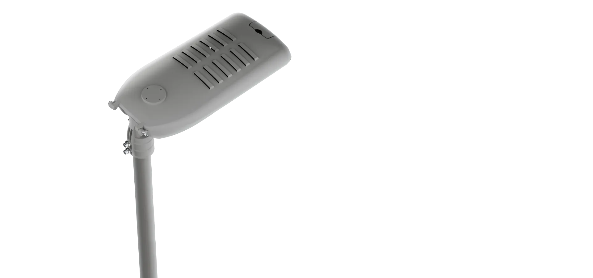 Compact die cast street light with louvered convective heat sink and NEMA photocell socket