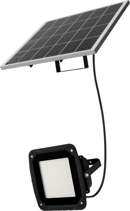 Monocrystalline solar PV panel paired with 10W and 20W high lumen solar floodlight