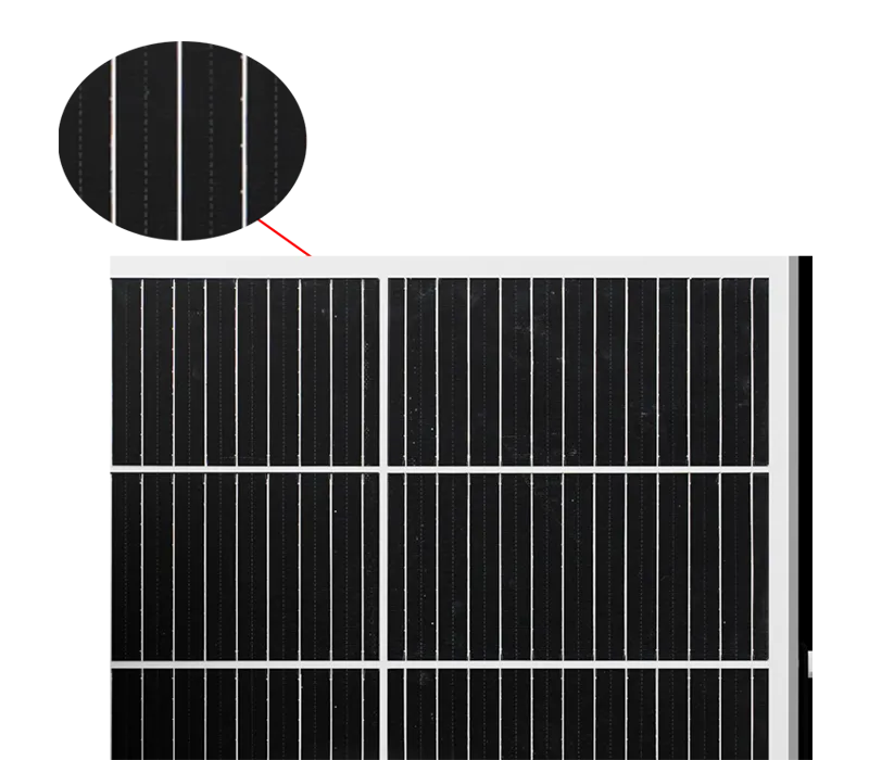 High efficiency monocrystalline solar panel and stainless steel hardware details