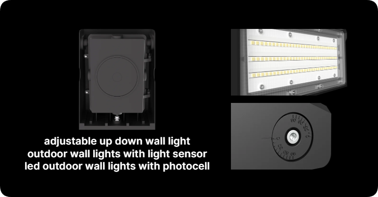 Rear junction box baseplate, 0-90 degree angle dial scale and optical lens details