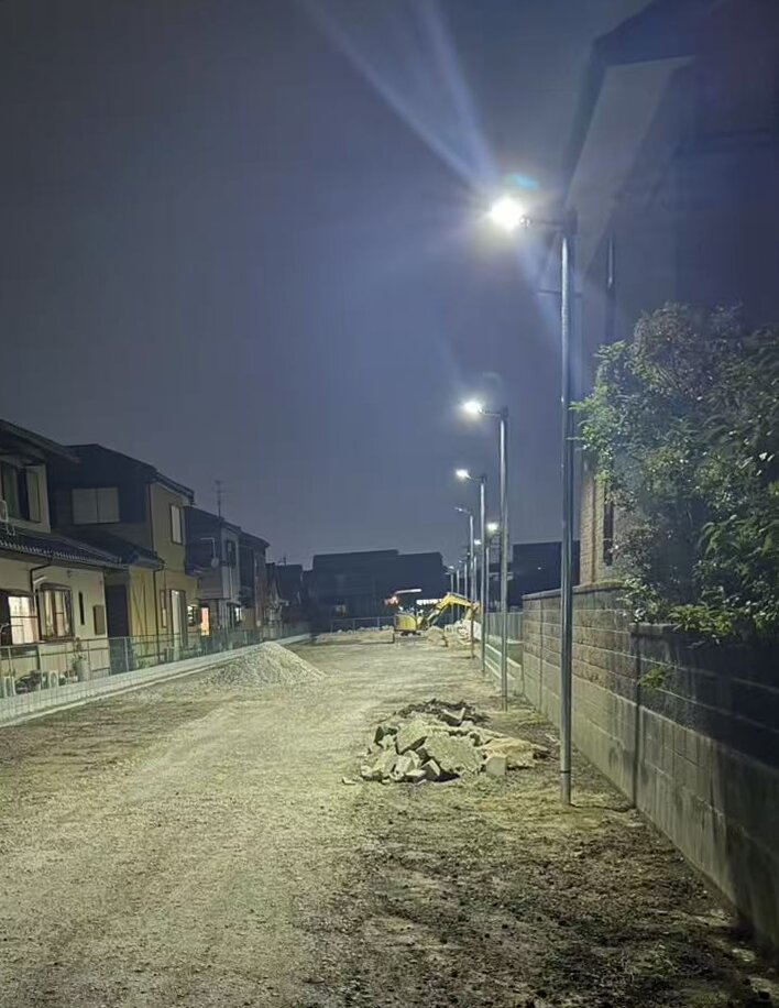 Rural solar street lighting installation