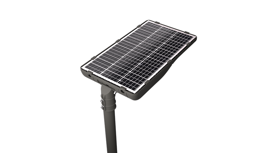 Self cleaning high efficiency monocrystalline solar panel on street light