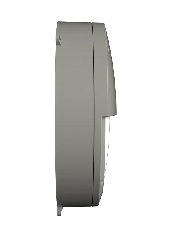 Slim side-profile mounting depth and curved eyelid anti-glare visor structure