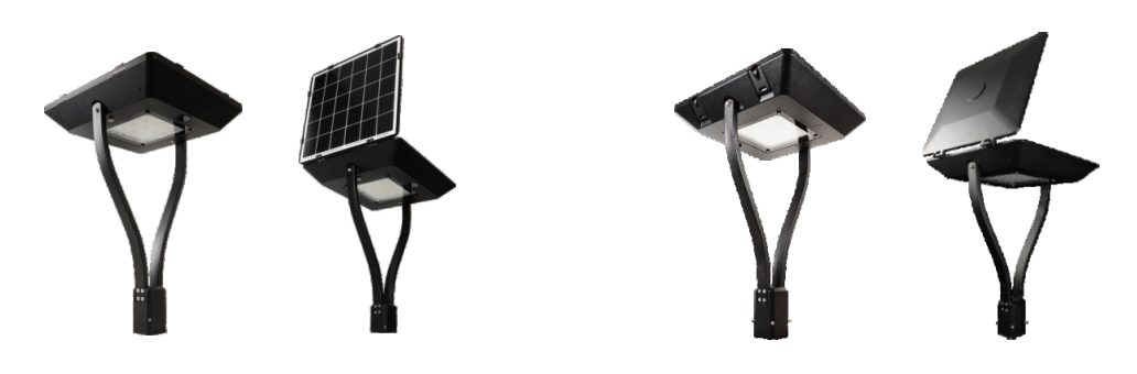 15W 20W solar post top garden light and 100W AC hybrid versions