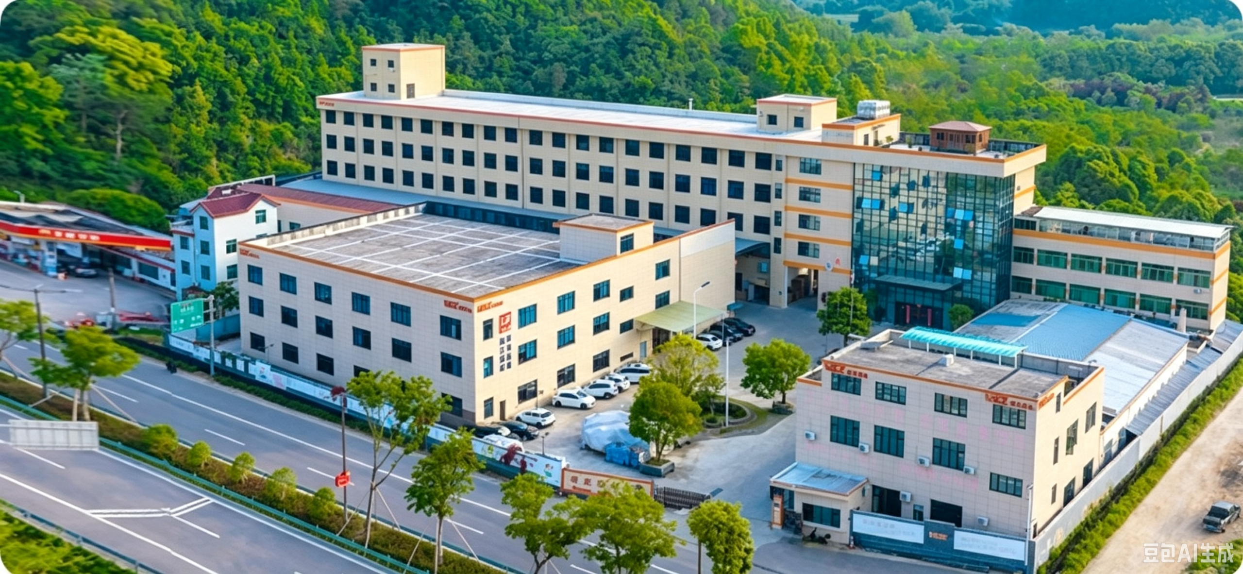 Aerial view of SPE Lighting manufacturing facility and industrial production base