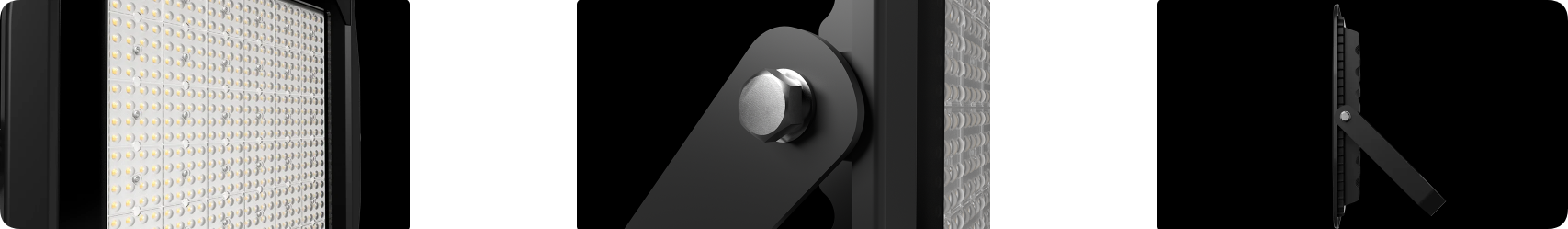Ultra-slim die-cast aluminum housing, tempered glass corner clips and bracket locking bolt
